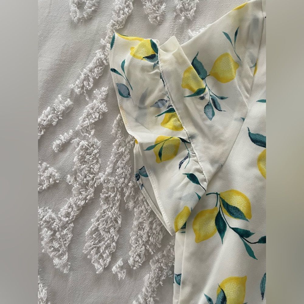 Banana Republic Frill Fit-and-Flare Lemon Print Dress - Picture 5 of 6